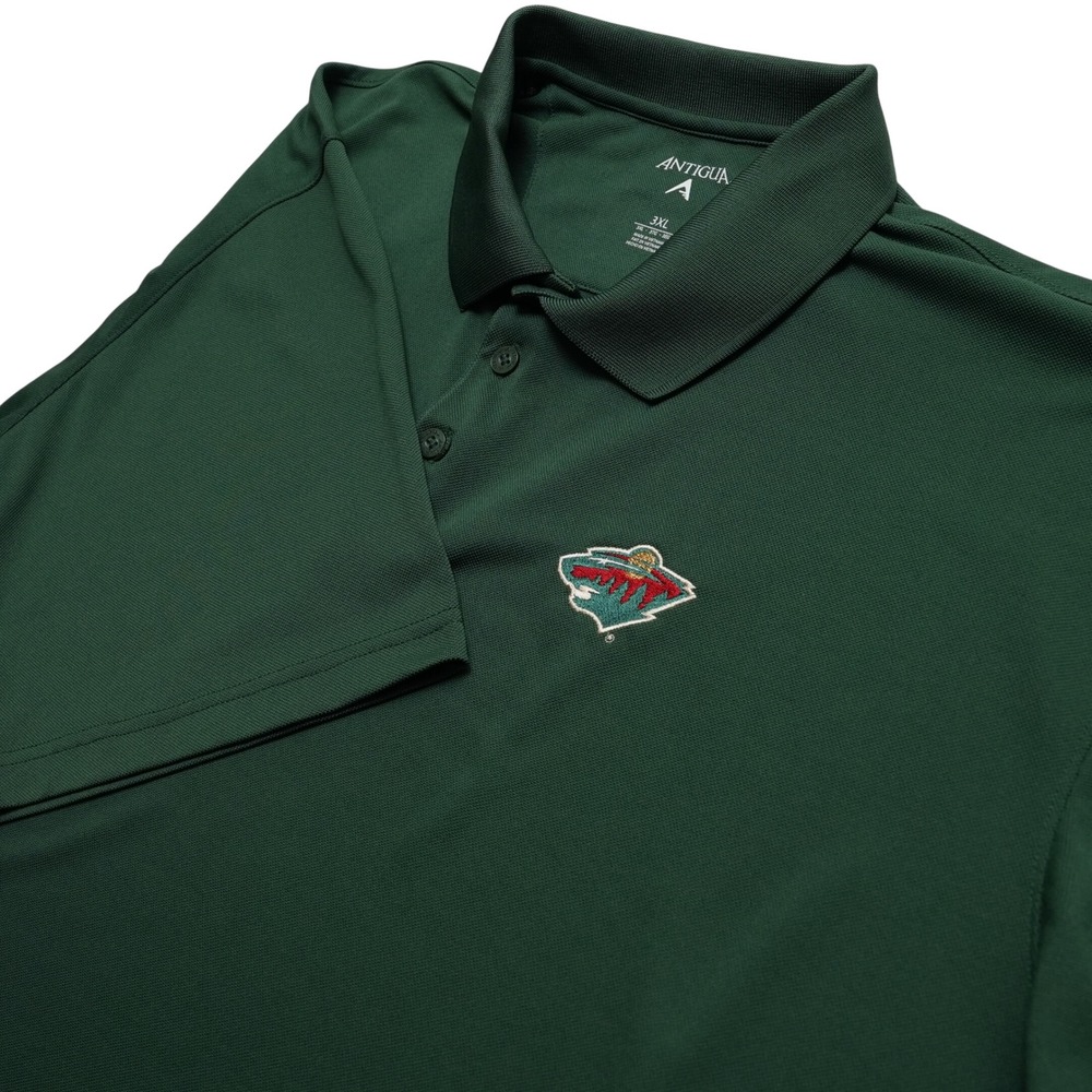 Antigua Minnesota Wild Mens Golf Shirt 3XL NHL Polo Green Hockey